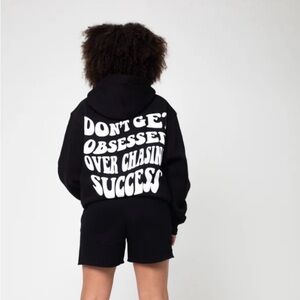 Don't Get Obsessed Indigo Hoodie – Black – Size S – FEEL YOUR SOUL
